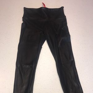 SPANX Petite Faux Leather Leggings - Small
